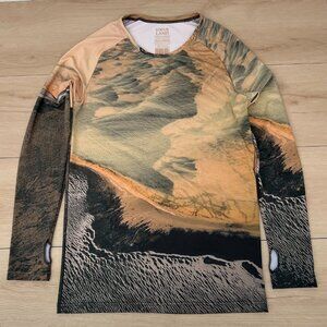 ÁGÚSTA HERA Iceland Aerial Print Long Sleeve Heattech T-Shirt Size S/M Runs Big